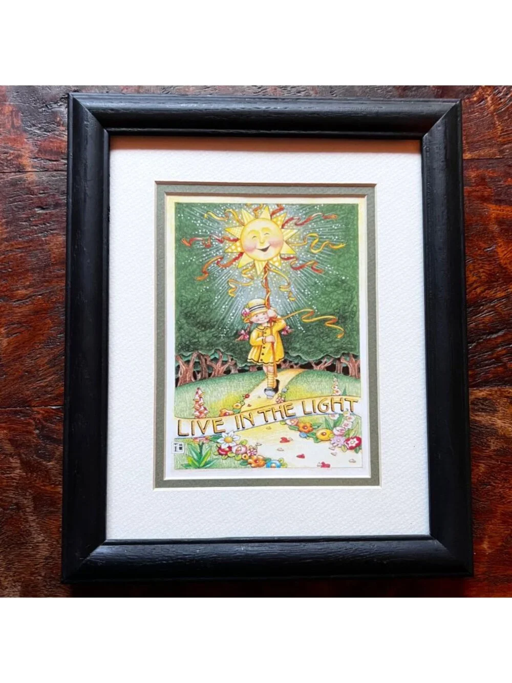 Mary Engelbreit Live In The Light Framed Print 11.75 X 9.75
